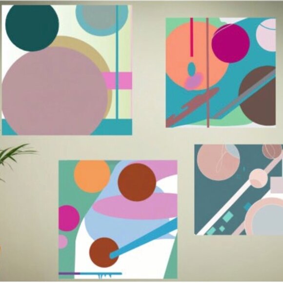 4 exquisite Boho Abstract Original Prints! 🌸 - Picture 1 of 1